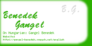 benedek gangel business card